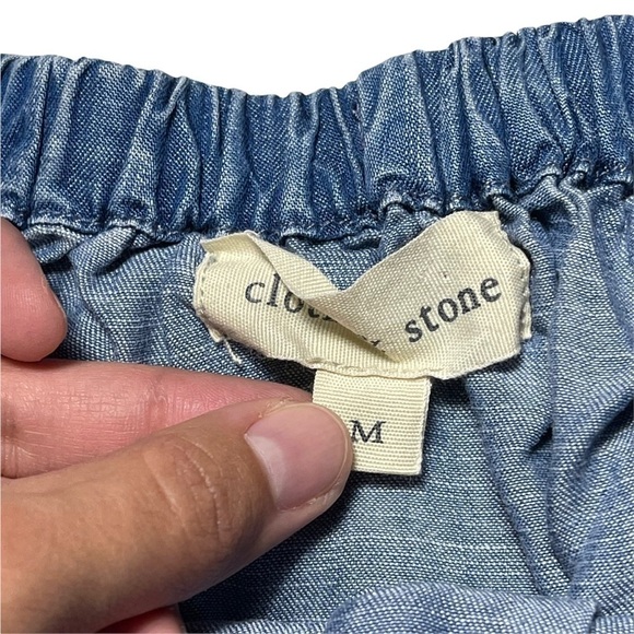 Cloth & Stone Blue Denim Off the Shoulder Mini Dress M - Picture 4 of 8